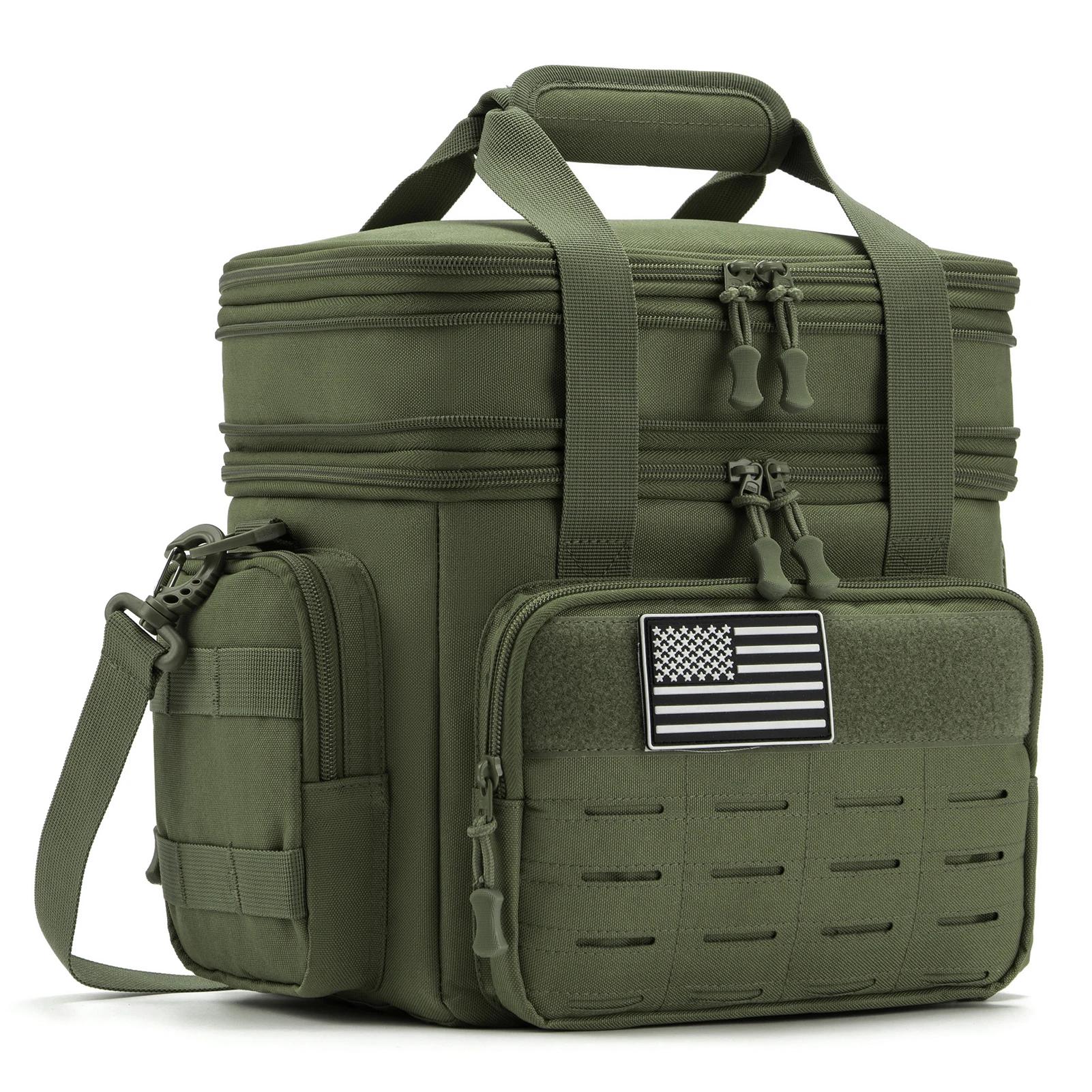 

18L Tactical Lunch Box For Men Expandable Heavy Duty Insulated Cooler Bag Leakproof Thermal Bag Work Camping Outdoor Picnic зелений
