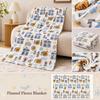 Flannel Single-Sided Print Blanket for Bed Couch Sofa, Soft Warm Throw Blanket for Cozy Home Decor