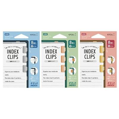 Midori Onglets d'indexation à clip en laiton, lot de 8, taille S [les 3 couleurs] Organisateurs élégants