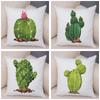 Sofa Zuhause Kissenbezug Aquarell Kaktus Dekorativer Druck Grüne Pflanze Kissen
