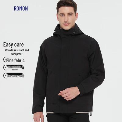 Men's Hooded Windproof Wrinkle-Resistant Jacket