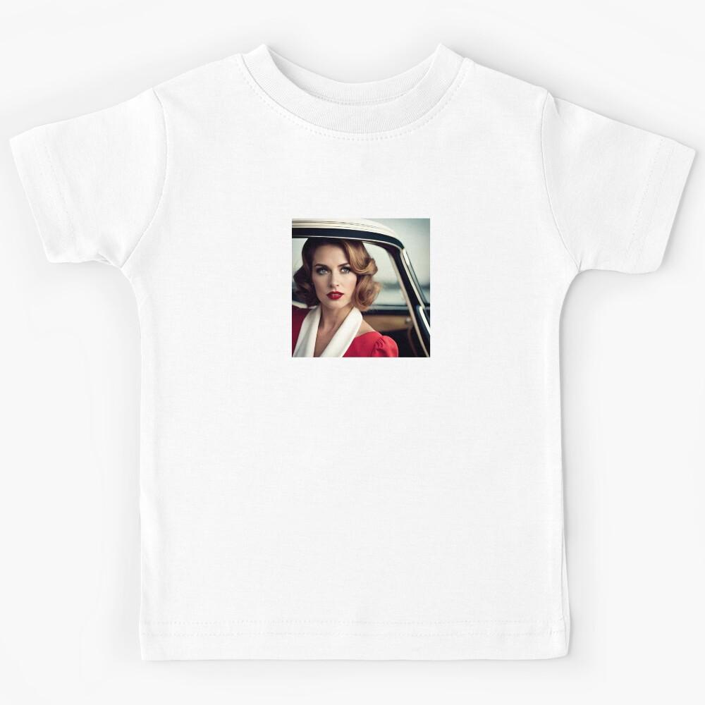 Unleashing the Allure of the Retro Woman: A Nostalgic Journey into Timeless Elegance Kids T-Shirt 100