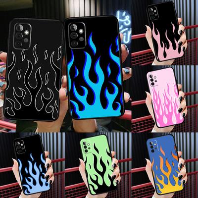 Flammen Ästhetik Hellblau Feuer Pink Hülle Für Samsung Galaxy A54 A34 A24 A14 A73 A53 A33 A23 A13 A52 A32 A22 A12 A51 A71 Cover