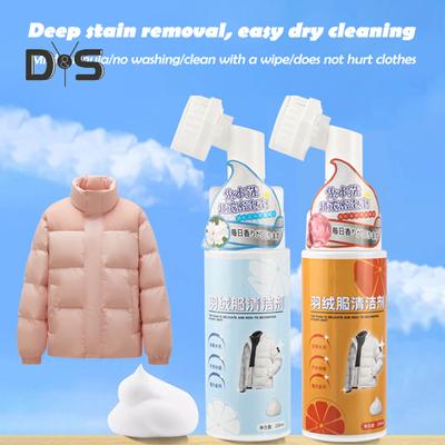 200 ml Trockenreinigungsmittel für Daunenjacken mit Bürste, waschfrei, milder Pflanzenextrakt, multifunktionales Waschmittel für Daunenbekleidung, Fleckenentfernungsschaummousse