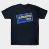 Men Black Print T-shirt Blockbuster Video No-Cut Transfer Paper Print Cotton Tshirt