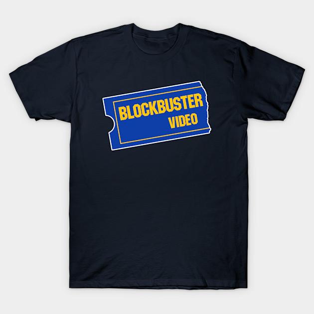 Мужская черная футболка с принтом Blockbuster Video Печать на трансферной бумаге без вырезания Хлопковая футболка 2XL тёмно-синий
