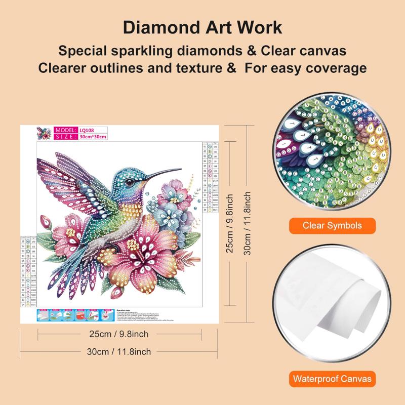 1pc Pattern Diamond Painting Kit, DIY 5D Special Shape Crystal Diamond Partial Diamond Painting Mosaic Making Craft Frameles