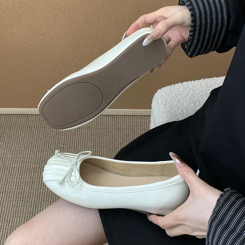 Fashion Fashion Butterfly-Knot Women Flats Slip On Shoes Round Toe Female Footwear With Height Increasing Ladies Flats Shoes lady