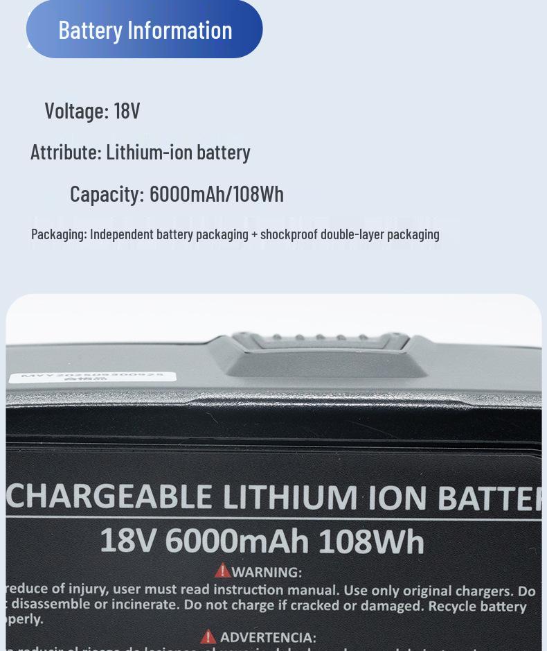 Compatible with Ryobi 18V 3.0A/P103/P108 Lithium-Ion Cordless Drill Battery