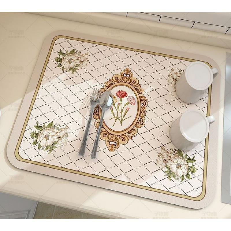 Diatomaceous Earth Non-Slip Mat Kitchen Draining Mat Heat Insulation Coaster Water Absorption Mat