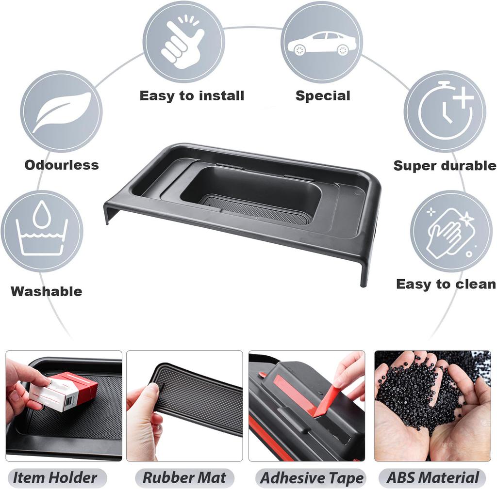 Center Console Dashboard Organizer for 2025 2026 Ford Maverick Behind Screen 13.2-Inch Hidden Panel Secret Tray Car Storage Box