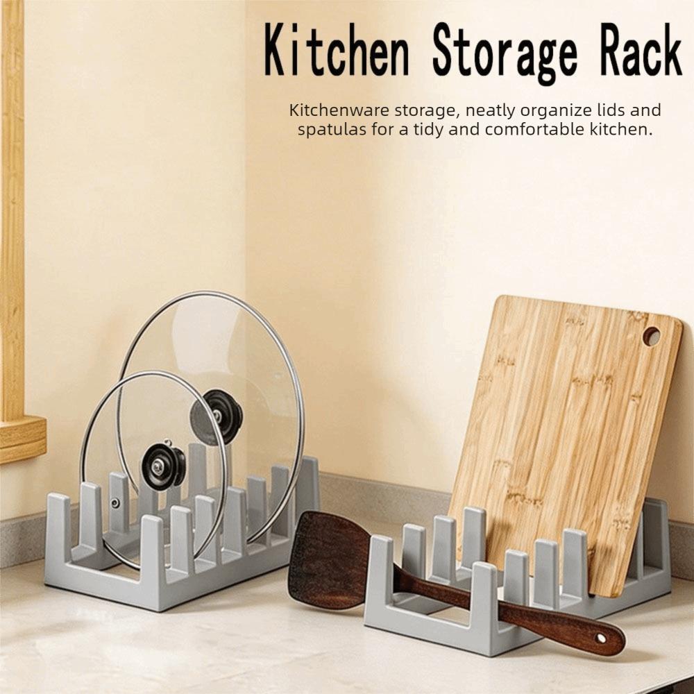 Durable Kitchen Storage Rack 6 Grids Pots Lids Organizer Rack Kitchen Pot Lid Holder