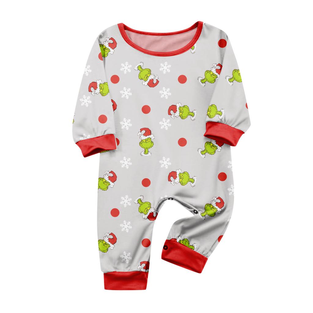Print Cute Family Set Pajamas, Home Clothes, Family Set Long Sleeve Top Pants Set