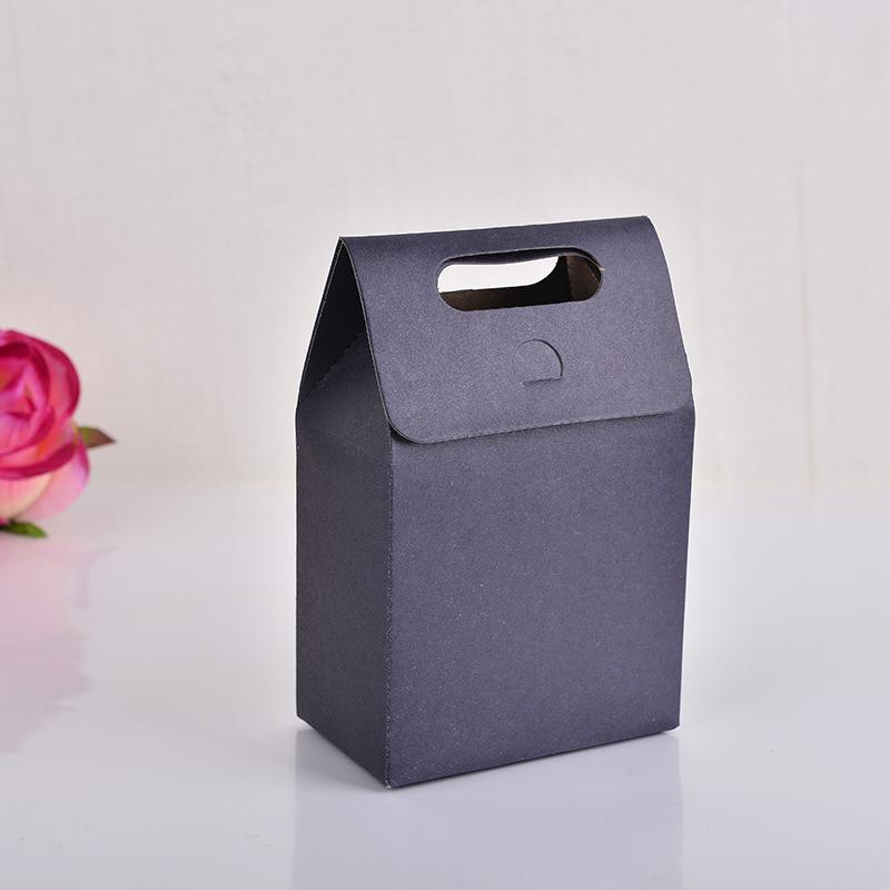 5pcs Red Blue Large Open Window Cowhide Carton Bag Kraft Handle Flap Seal Gift Box Portable Food Gift Small Color Packing Box