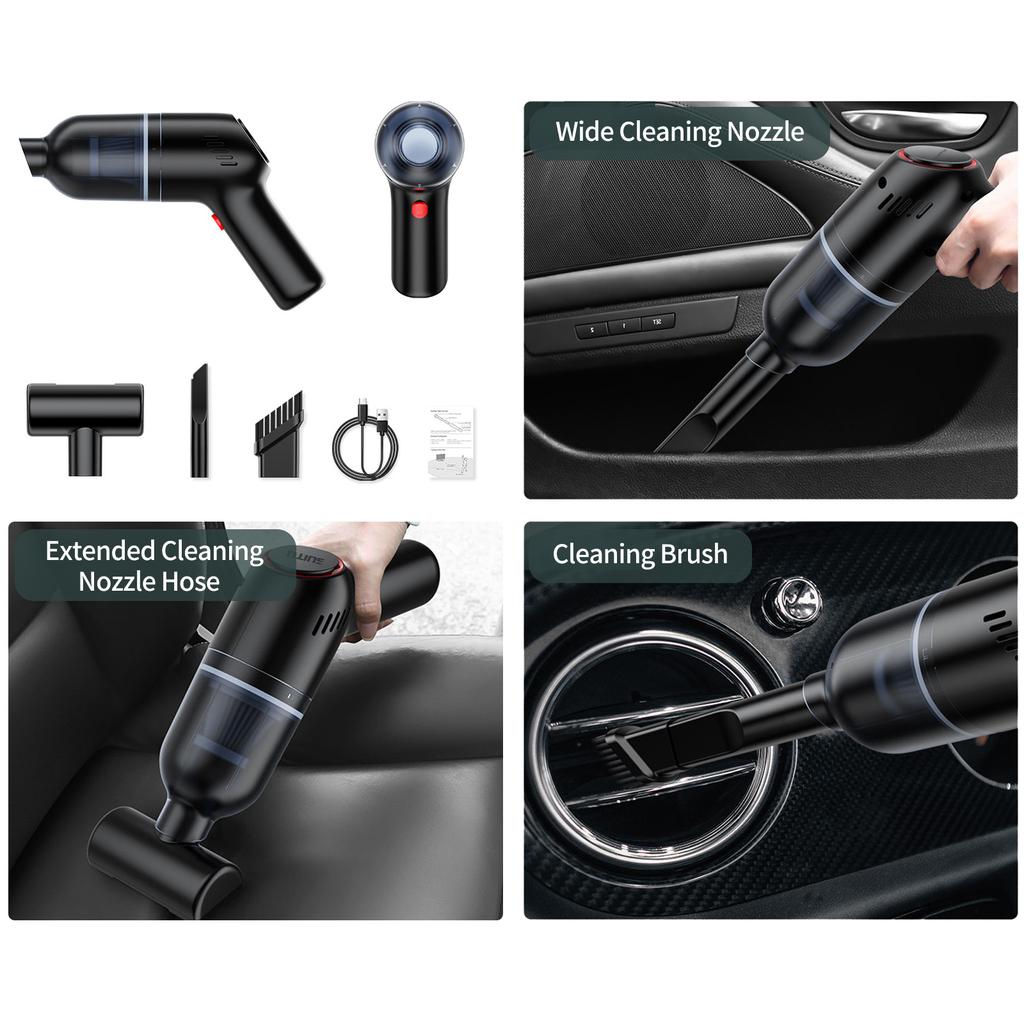6000Pa Car Vacuum Cleaner Portable Mini Handheld Car Vehicle Vacuum Cleaner Cordless Vacuum Cleaner Powerful Suction 40mins for Pet Hair Gravel Clean
