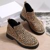 Fashion Leopard Ankle Boots for Women Plus Size 36-43 Zipper Up Booties Woman Spring Autumn Non Slip Platform Boots Mujer