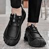 Sapatos masculinos de couro genuíno para caminhada, calçados casuais para atividades ao ar livre