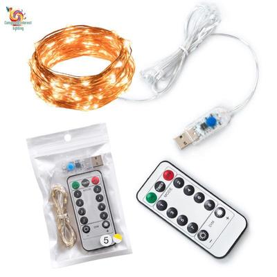LED Star Fairy String Lights with Remote - USB-Powered Copper Wire for Christmas Decorations