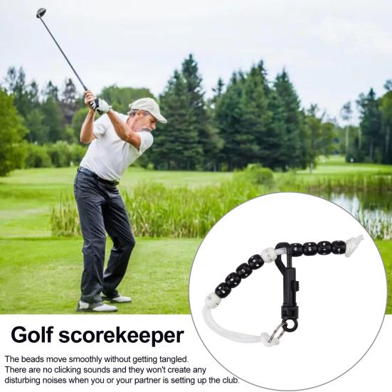 Golf Beads Score Counter with Clip Golf Stroke Score Count Keeper Putting Score Counter for Referee Caddy Golfer Golf Accessories