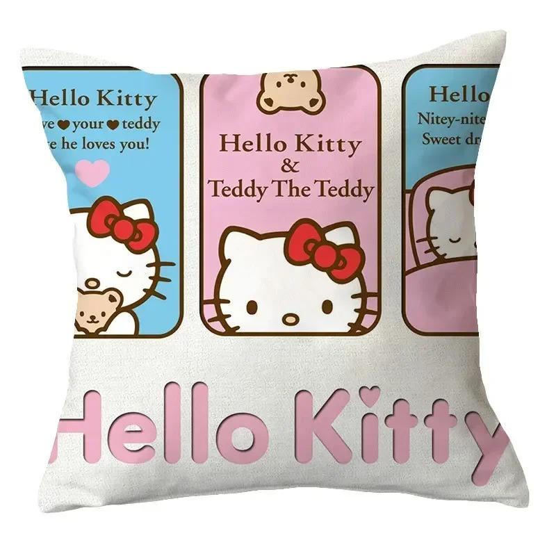 Home Decor Adorable Hello Kitty Digital Printed Pillow Covers Pattern Cushion Cover Suitable For Sofa Bedroom Car Pillow Cover