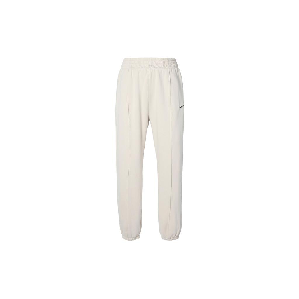 Nike Sportswear Essential Solid Color Fleece Logo Casual Sports Long Pants Women bottoms Oatmeal BV4090-140