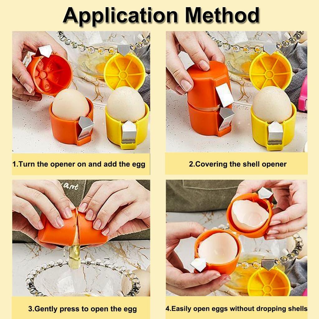 3 Pack Egg Shell Opener, 2025 New Egg Cracker Tool for Raw Eggs, Multifunctional Egg Separator, Egg Shell Breaker, Cooking and Baking Egg Cracking