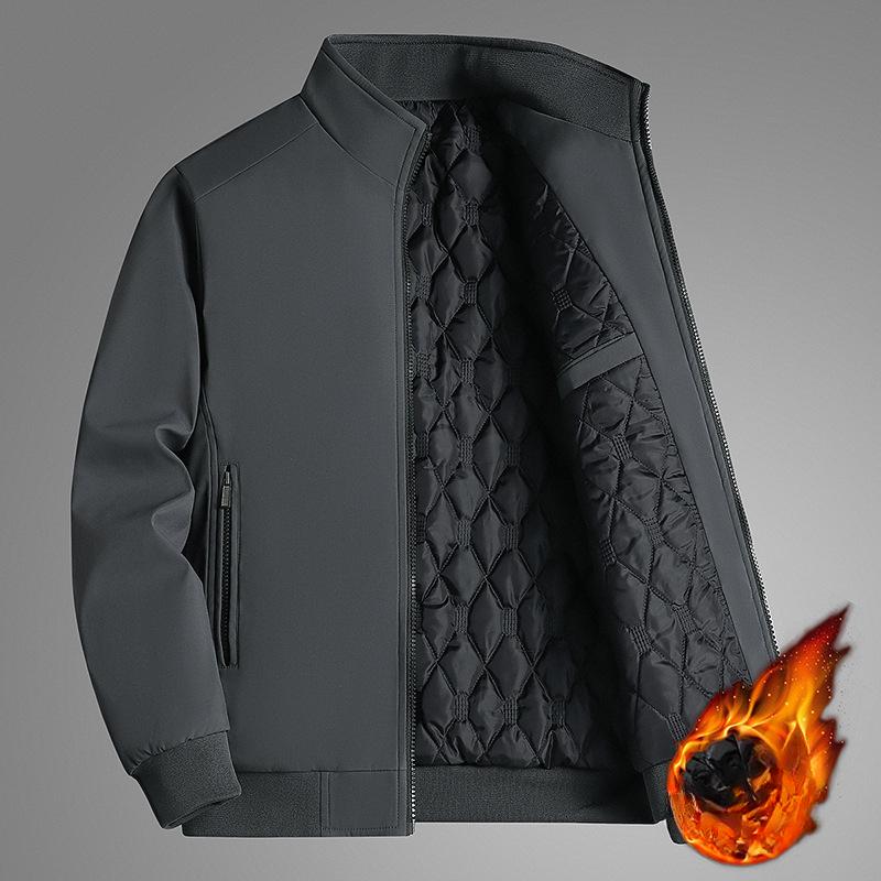 Jacket Cotton Thickened Thermal Stand-up Collar Top Dad Large Size Casual Cotton-padded Clothes