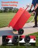 VEVOR 113.6L Fuel Gas Caddy, Carbon Steel, Portable Fuel Transfer Storage Tank with Manual Pump & 2 Rolling Wheels, Gasoline Diesel Can Container