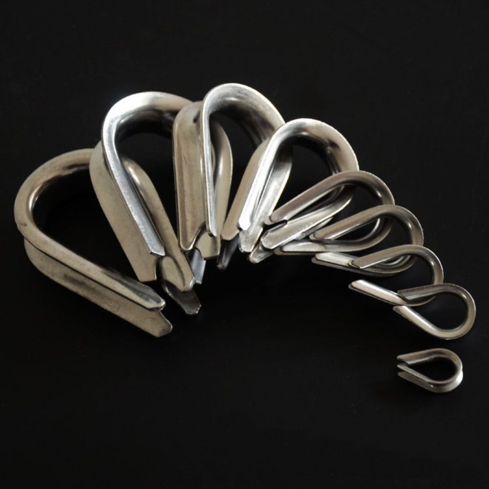 10pcs 1.5-12mm Rope Thimble Rigging 304 Stainless Steel Thimbles Ring Clamp  Rope Connecting Head
