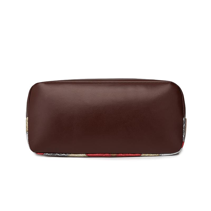 Vintage Velkokapacitní Tote Bag Color Block Dámská taška přes rameno Patchworková kabelka