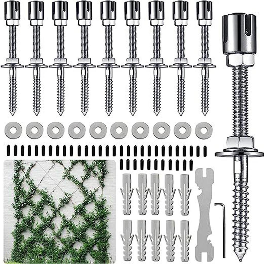 10 Pieces Trellis Crosshead Hubs Climbing Plants Kit Stainless Supports Expansion Anchors