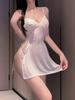 Sexy Pure Desire Dress Sweet Spicy Girl Lace Trim Dress Nightclub Wear Solid Color Transparent Sleeveless Dress Charming O3Qr