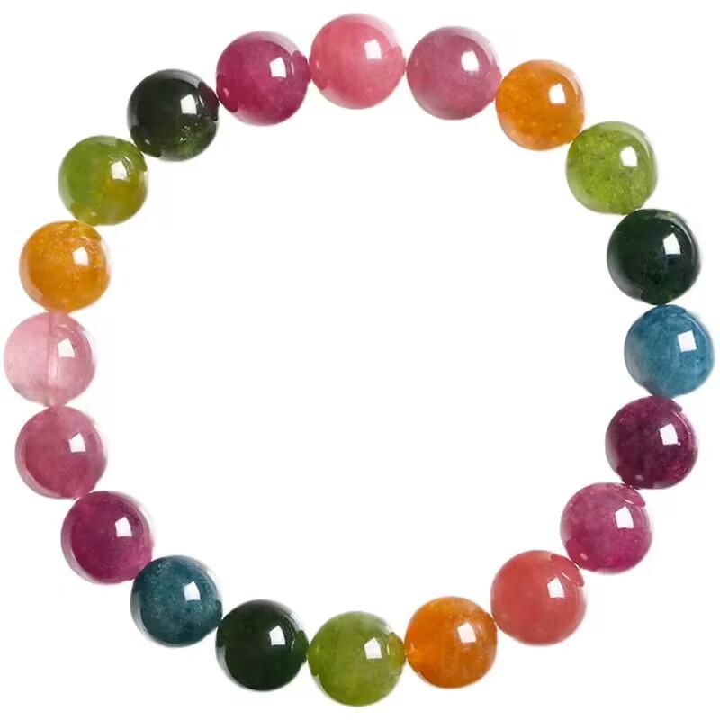 Bixie Bracelet: Brazilian Candy Beads, Rainbow Prosperity Stone, for Women & Couples