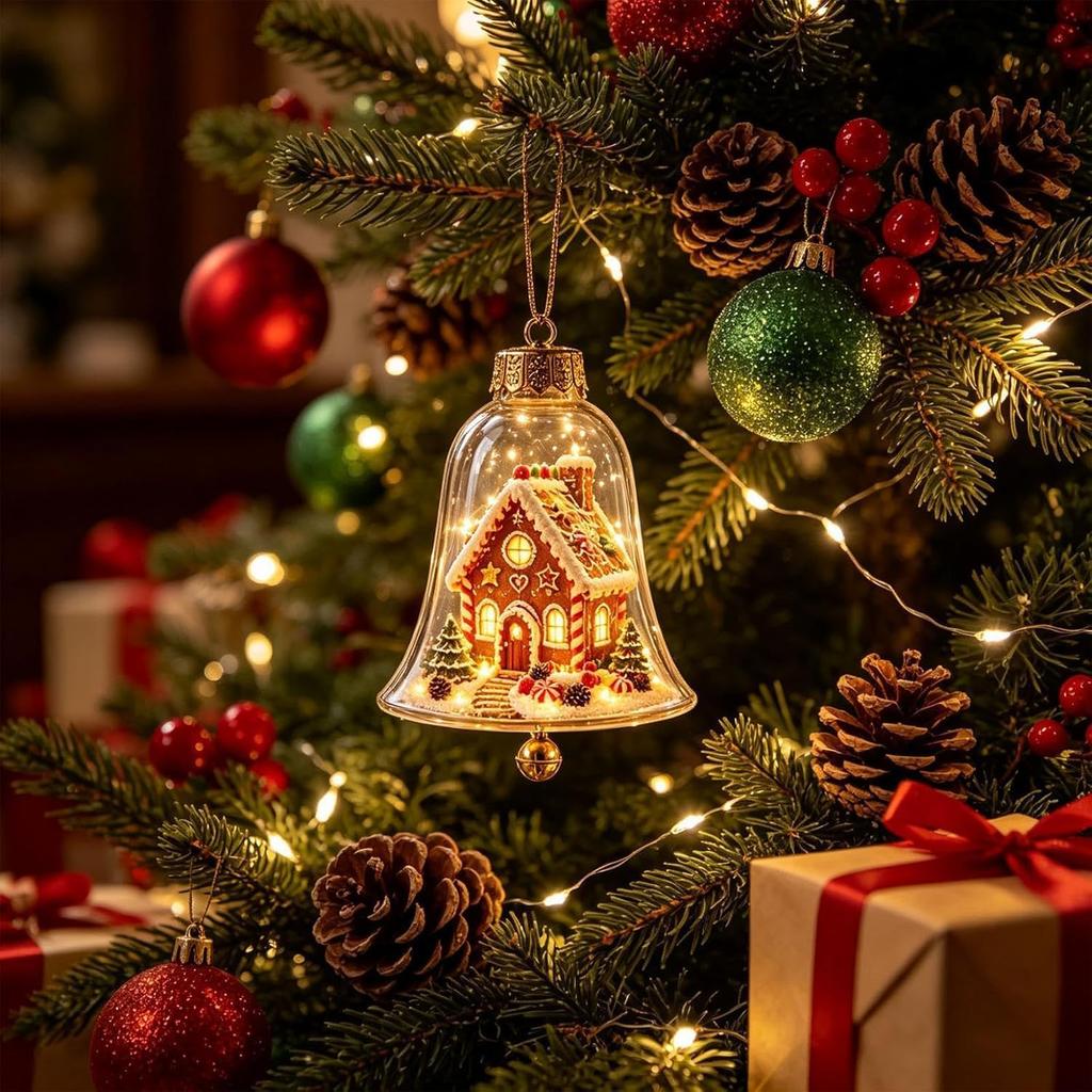 7 Pezzi Addobbi Luminosi per la Natività - Mini Globo con Scena Natalizia Lampada da Notte 8 cm Decorazioni Appese Antirottura per Albero Camino Ghirlanda