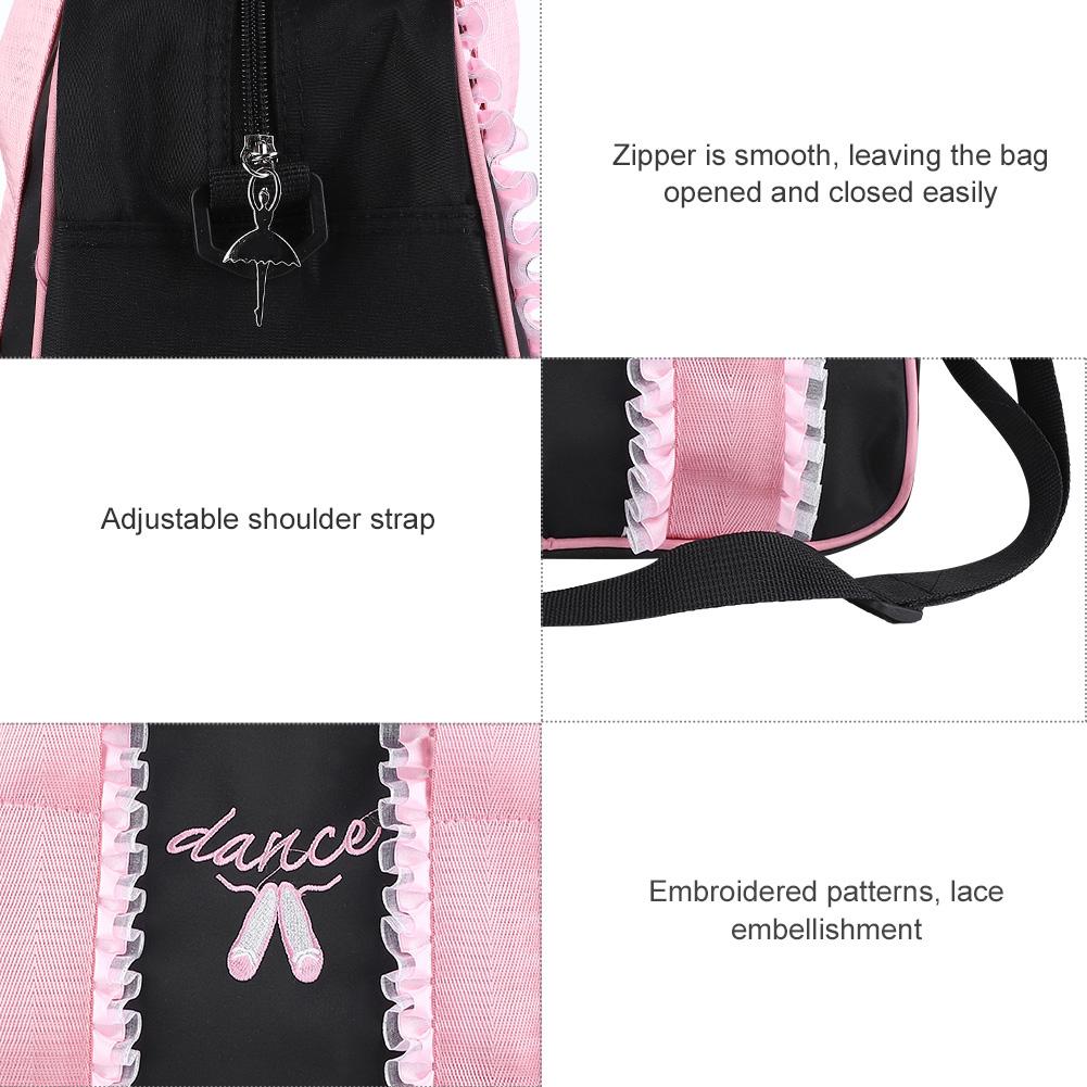Girls Ballet Dance Kids handbag Single Shoulder Sports Bag (Black)