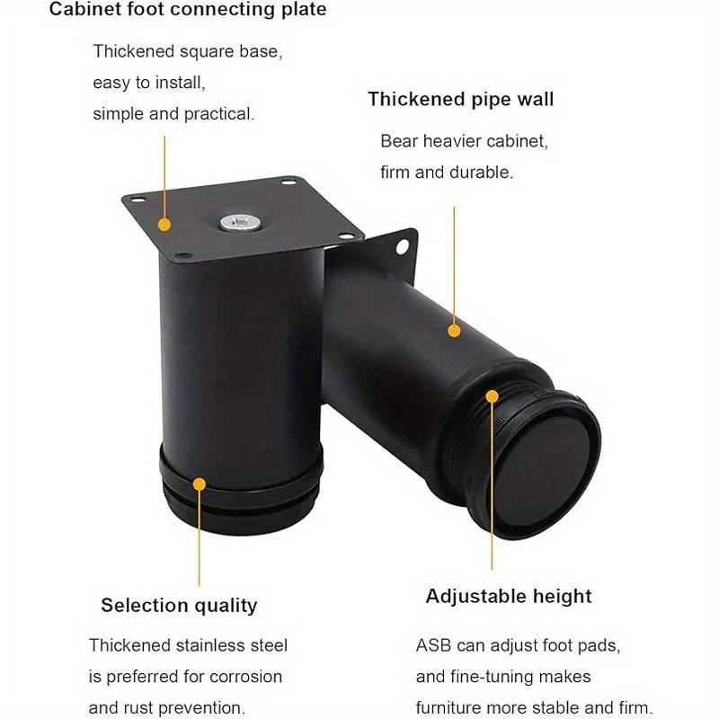 4pcs Stainless Steel Furniture Legs Metal Adjustable Round Metal Furniture Replacement Corner Feets