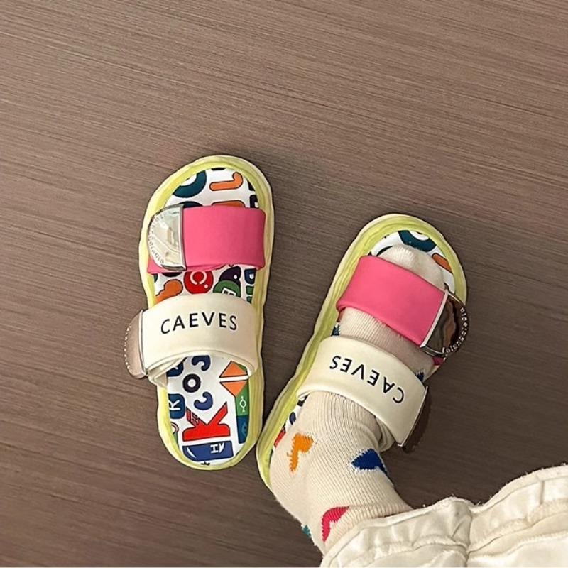 Fashion Comfort Women's Sandals Fashion Cute Cartoon Bear One-word Buckle with Velcro Sandals Womens Beach Cool Slippers Sandalias Mujer