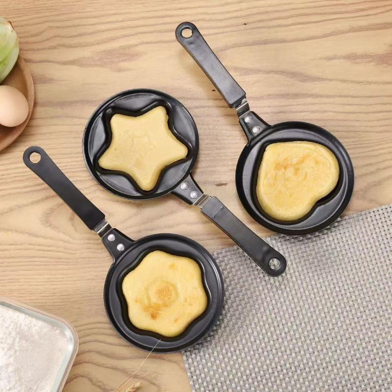 Mini Egg Fry Kitchen Supplies Breakfast Love Pan Pancake Pan Heart Omelette Pan Jarhead Without Pot Cover Cast Iron Black Items