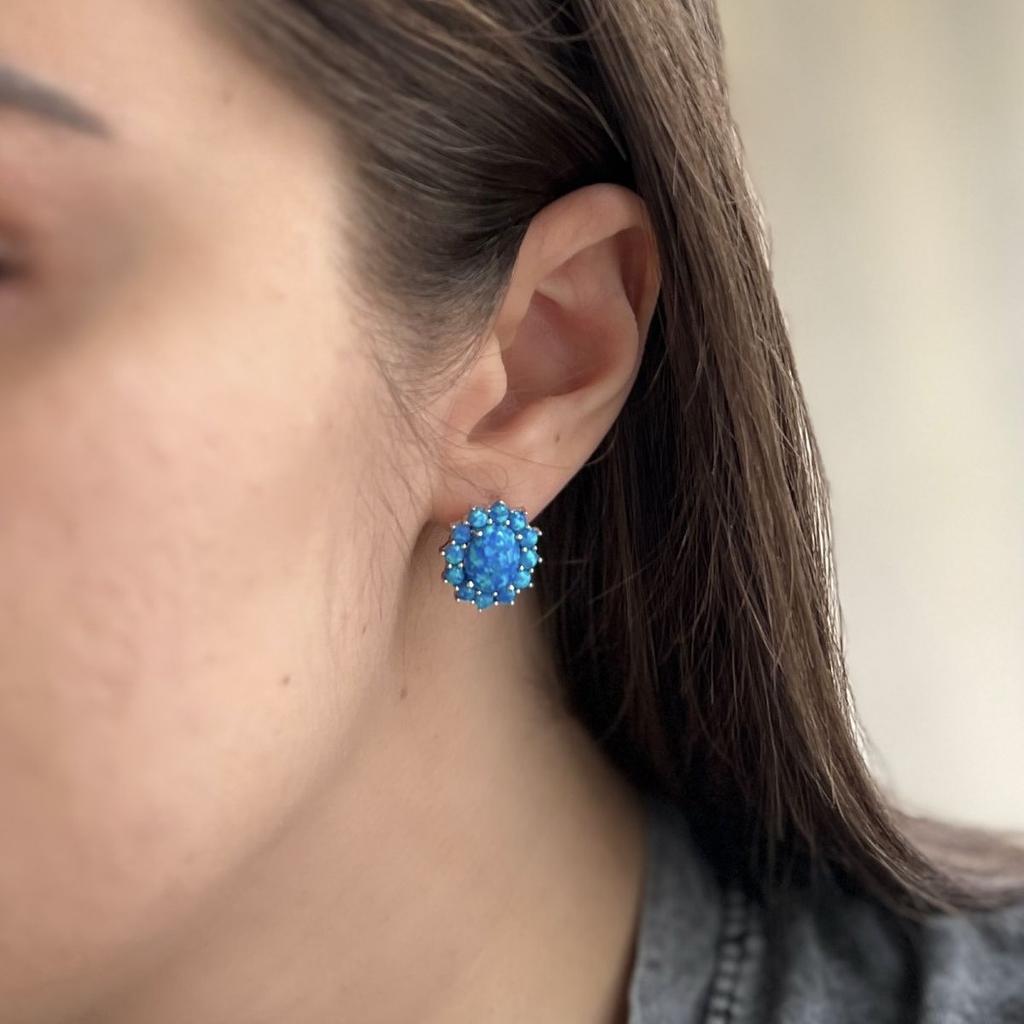 Silver Earrings with Opal 4.19ct (2151852)