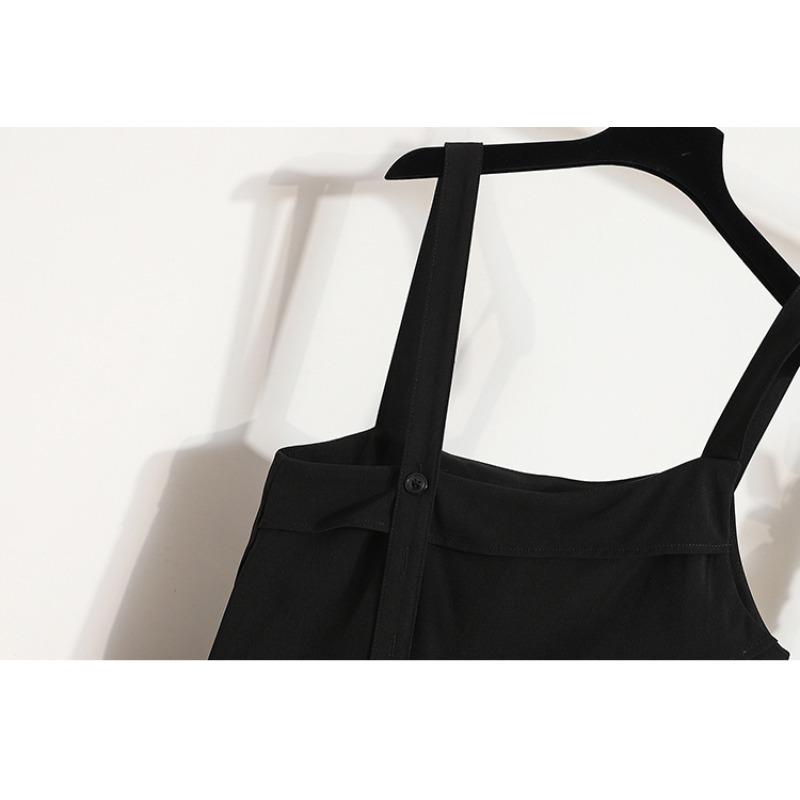 DIMANAF 2024 Plus Size Long Pants New Jumpsuit Women Loose Vintage Solid Deisgn Loose Overalls Casual Basic Trousers Harem Pants Wide Leg Pants 5XL