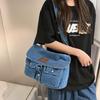 2023 Summer Hong Kong Style Versatile Denim Crossbody Bag for Women - Japanese & Korean Student Fashion