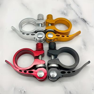 2pcs Mountain Bike Quick-release Seat Tube Clamp, Suitable for Bicycles with Pipe Diameter of 31.8mm, Aluminum Alloy Saddle Lock Clip