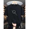 Men'S Cotton T-Shirt with Minimalist Geometric Print - Casual, Breathable, and Comfortable Summer Essential, Black with White Dot Design, Lightweight