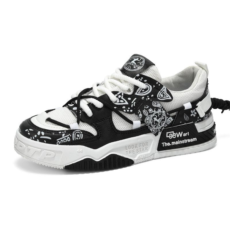 Men's Shoes Summer 2025 New Mesh Breathable Niche Design Casual Board Shoes Student Platform Versatile Sports Trendy Shoes