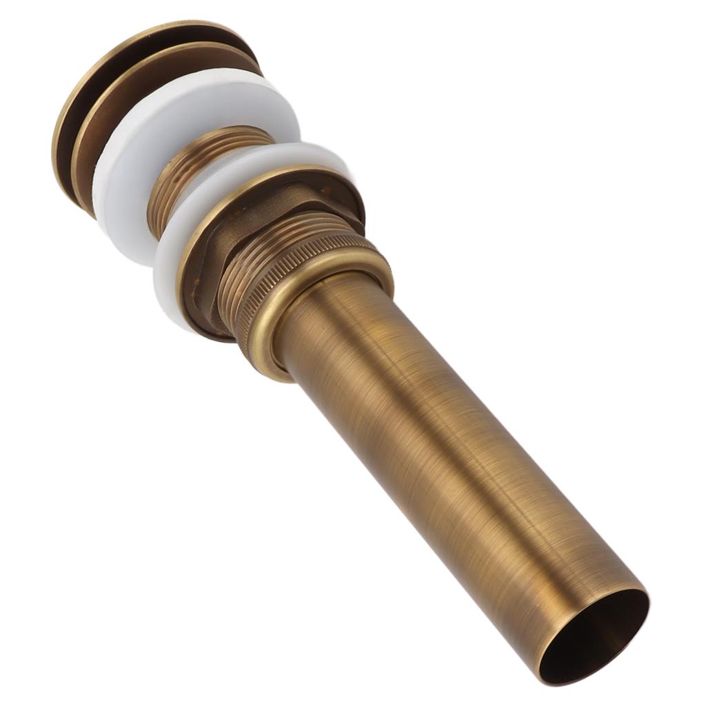 Starožitný celoměděný koupelnový dřezový odtok Dřezový pop-up odtokový uzávěr s přepadem pro koupelnový dřez