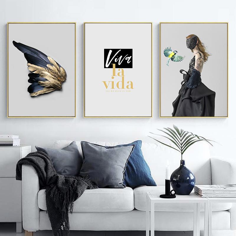 

Современные скандинавские абстрактные женские губы модные крылья настенное искусство печать на холсте живопись плакат фотографии для гостиной домашний декор