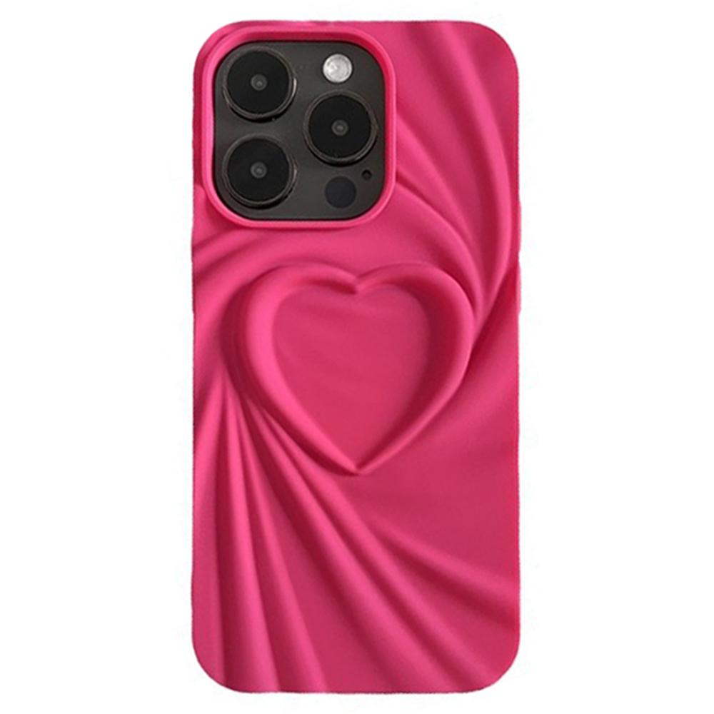 For iPhone 16 Pro Case Pleated Swirling Heart TPU Phone Cover