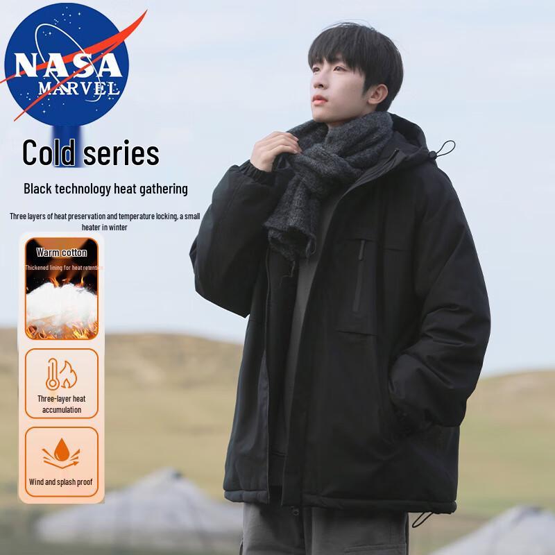 

NASA MARVEL Men s Hooded Winter Padded Jacket L