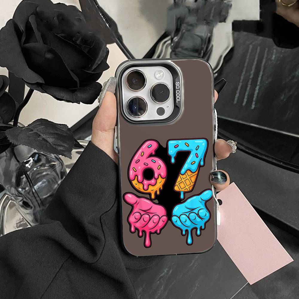 Six Seven S-67 Etui na Telefon Dla iPhone 17,16,15,14,13,12,Pro MAX Czarne Matowe Odporne na Wstrząsy Pokrowiec