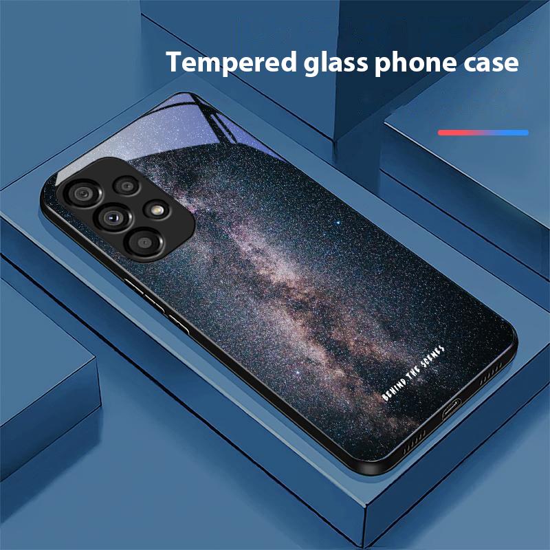 Weltraumlandschaft Bonus Für Samsung Galaxy S10 S20 Plus S21 FE S22 S23 S24 FE S25 Ultra Schwarz Gehärtetes Glas Handyhülle Hartschale